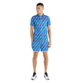 Regal Blue-Multicoloured - Side - Umbro Mens Jacquard Retro Shorts