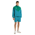 Quetzal Green - Side - Umbro Mens Printed Swim Shorts