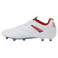 Blue-Estate Blue-Rococo Red - Side - Umbro Mens Tocco IV Pro Leather Firm Ground Football Boots