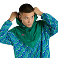 Green-Multicoloured - Side - Umbro Mens Panelled Windbreaker