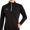 Black - Side - Umbro Mens Sportswear Quarter Zip Sweatshirt