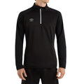 Black - Front - Umbro Mens Sportswear Quarter Zip Sweatshirt