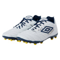 White-Poseidon-Blazing Yellow - Front - Umbro Mens Tocco IV Premier Firm Ground Football Boots