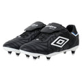 Black-White-Royal Blue - Front - Umbro Mens Speciali Eternal Team Sg Leather Football Boots