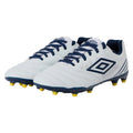 White-Poseidon-Blazing Yellow - Front - Umbro Mens Tocco IV Club FG Football Boots