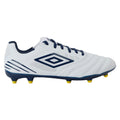 White-Poseidon-Blazing Yellow - Side - Umbro Mens Tocco IV Club FG Football Boots