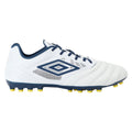 White-Poseidon-Blazing Yellow - Side - Umbro Mens Tocco Iv Pro Ag Goat Leather Football Boots