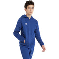 Royal Blue-White - Side - Umbro Childrens-Kids Club Leisure Full Zip Drawstring Hoodie