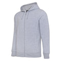 Grey Marl-White - Front - Umbro Childrens-Kids Club Leisure Full Zip Drawstring Hoodie