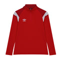 Vermillion-Chili Pepper Red-Brilliant White - Front - Umbro Childrens-Kids Half Zip Jersey