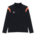 Black-Shocking Orange - Front - Umbro Childrens-Kids Half Zip Jersey