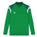 Emerald-Lush Meadows-Brilliant White - Front - Umbro Childrens-Kids Half Zip Jersey