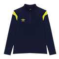 Peacoat-Blazing Yellow - Front - Umbro Childrens-Kids Half Zip Jersey