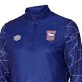 Deep Surf-White - Side - Ipswich Town FC Mens 22-23 Umbro Half Zip Warm Up Jersey