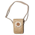 Beige - Back - Solis Adult Unisex Rattan Style Carry Bag