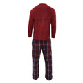 Burgundy-Navy - Back - CargoBay Mens Checked Lounge Set