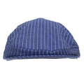 Navy - Back - Tom Franks Mens Striped Flat Cap