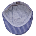 Navy - Side - Tom Franks Mens Striped Flat Cap