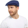 Navy - Lifestyle - Tom Franks Mens Striped Flat Cap