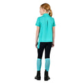 Sea Green - Back - Dublin Childrens-Kids Kylee II Short-Sleeved Riding Top