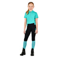 Sea Green - Side - Dublin Childrens-Kids Kylee II Short-Sleeved Riding Top