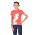 Coral - Front - Dublin Girls Tilly Rainbow Horse T-Shirt