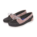 Navy-Pink - Front - Dublin Shoes Womens-Ladies Millfield Arena Nubuck Boat Shoes