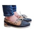 Navy-Pink - Side - Dublin Shoes Womens-Ladies Millfield Arena Nubuck Boat Shoes