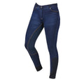 Blue-Navy - Front - Dublin Womens-Ladies Shona Denim Suede Seat Breeches