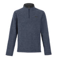 Navy - Front - Weird Fish Mens Newark Grid Eco Friendly Quarter Zip Fleece Top