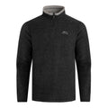 Washed Black - Front - Weird Fish Mens Newark Grid Eco Friendly Quarter Zip Fleece Top