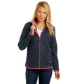 Navy - Side - Weird Fish Womens-Ladies Ariana Grid Eco Friendly Full Zip Fleece Jacket