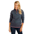 Navy - Side - Weird Fish Womens-Ladies Beye Grid Eco Friendly Quarter Zip Fleece Top