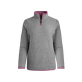 Frost Grey - Front - Weird Fish Womens-Ladies Beye Grid Eco Friendly Quarter Zip Fleece Top