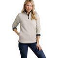 Ecru - Side - Weird Fish Womens-Ladies Beye Grid Eco Friendly Quarter Zip Fleece Top