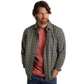 Olive Green - Side - Weird Fish Mens Lando Checked Long-Sleeved Shirt