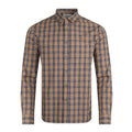 Caramel - Front - Weird Fish Mens Lando Checked Long-Sleeved Shirt