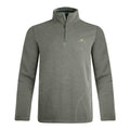 Dark Olive - Front - Weird Fish Mens Sterling Herringbone Quarter Zip Fleece Top