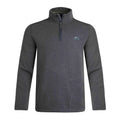 Charcoal - Front - Weird Fish Mens Sterling Herringbone Quarter Zip Fleece Top