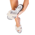 Silver - Close up - Where´s That From Womens-Ladies Eve Pearl Flat Heel Sliders