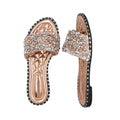 Rose Gold - Back - Where´s That From Womens-Ladies Belle Sparkle Diamante Flat Sliders