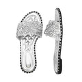 Silver - Back - Where´s That From Womens-Ladies Belle Sparkle Diamante Flat Sliders