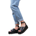 Black - Back - Where´s That From Womens-Ladies Layla Buckle Platform Sandals