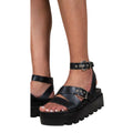 Black - Side - Where´s That From Womens-Ladies Layla Buckle Platform Sandals