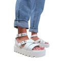 White - Front - Where´s That From Womens-Ladies Layla Buckle Platform Sandals