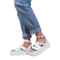 White - Back - Where´s That From Womens-Ladies Layla Buckle Platform Sandals