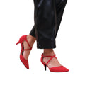 Red - Side - Where´s That From Womens-Ladies Kennedi Crossover Strap Kitten Heel Shoes