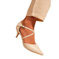 White - Front - Where´s That From Womens-Ladies Kennedi Crossover Strap Kitten Heel Shoes