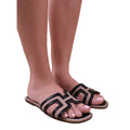 Black - Back - Where´s That From Womens-Ladies Surge Cut Out Instep Strap Flat Sandals