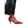 Red - Side - Where´s That From Womens-Ladies Kennedi Suede Crossover Strap Kitten Heel Shoes